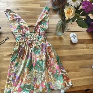 Multicolor mini dress, backless